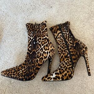 Leopard Print Ankle Boots